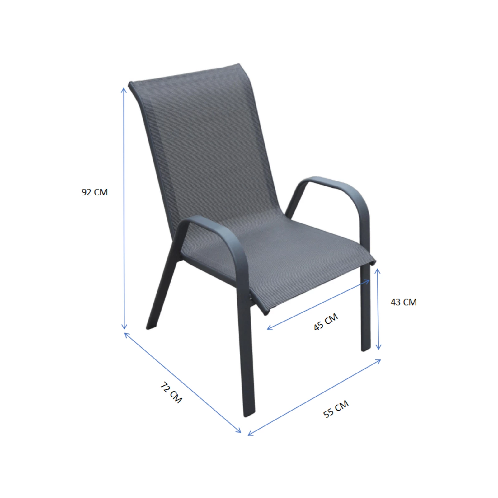 Buy π€© Australia Only - Marquee Steel Sling Chair Charcoal π - Image 2