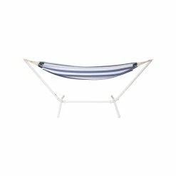 Promo 🥰 Marquee Double Hammock Kit Blue And Green Stripe With White Frame - To Australia 🔔