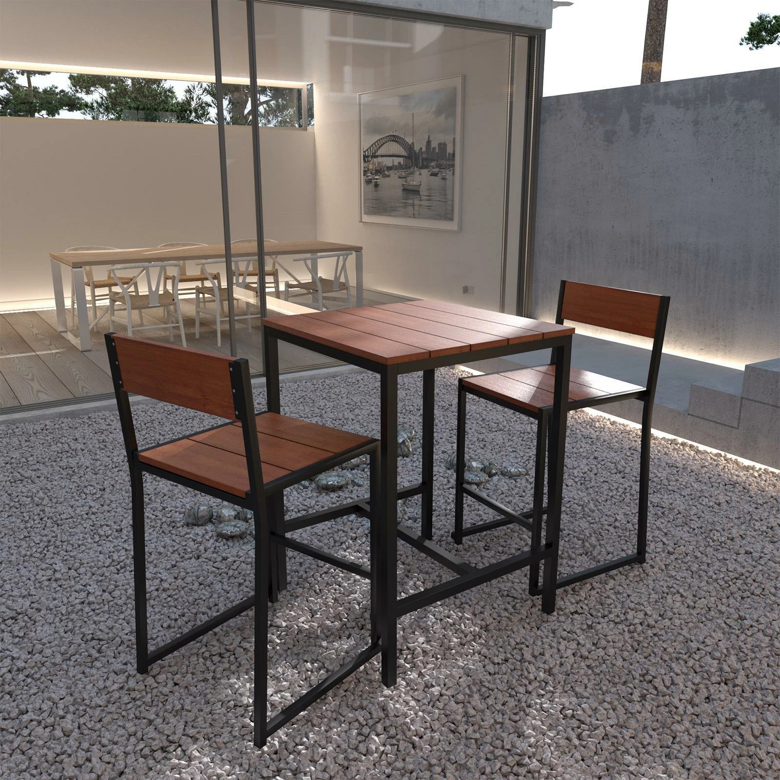 Best Pirce π₯° Australia Sale - Marquee 65cm Trentham Outdoor Bar Table Black And Natural π - Image 2