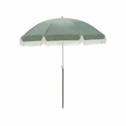 Outlet ✨ Marquee 1.6m Solid Green Beach Umbrella With Tassels Solid Green Bay - To Australia 😉