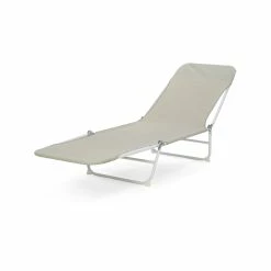 Budget ⭐ Australia Only - Marquee Silver Solid Folding Sun Lounge Grey 💯